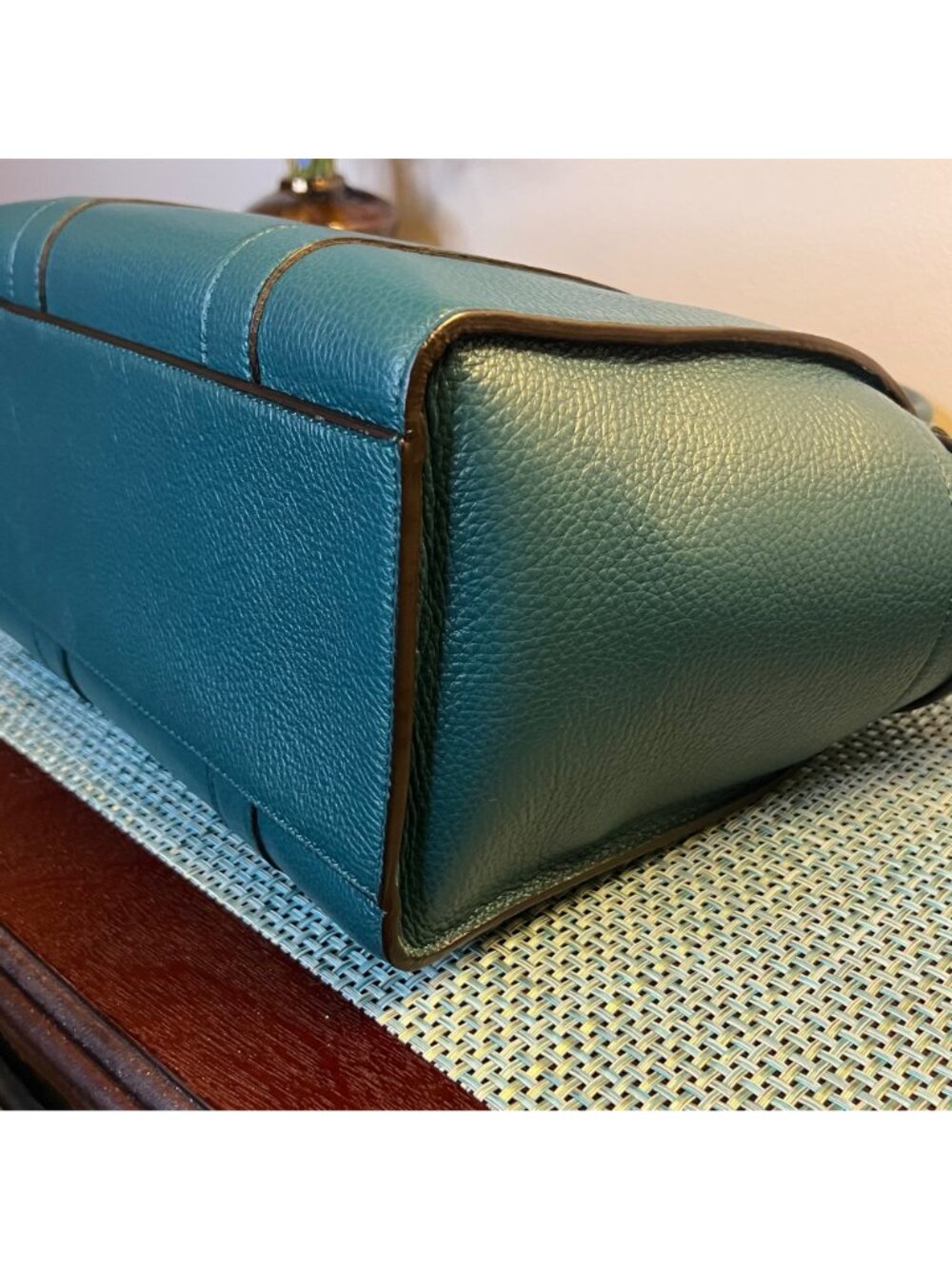 NWOT Mulberry Green Classic Grain Leather Small Zipped Bayswater Tote Bag - Picture 9 of 15